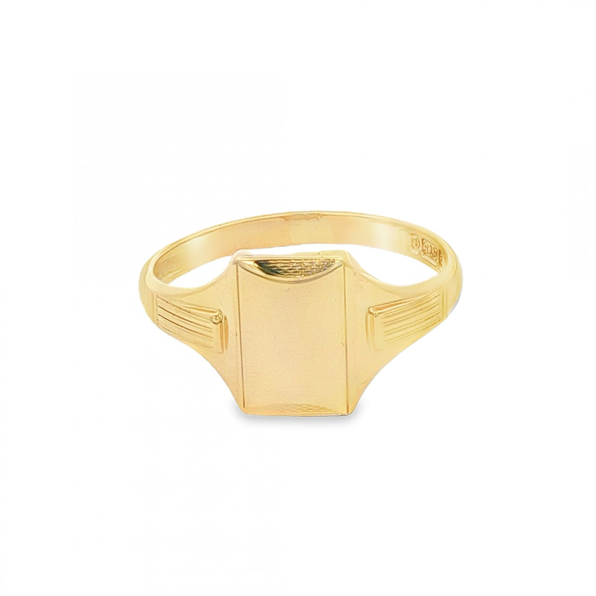 9ct Yellow Gold Rectangular Signet Ring - Size U½ - 11mm