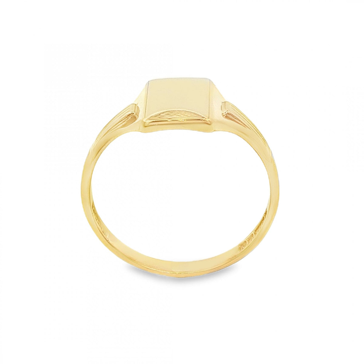 9ct Yellow Gold Rectangular Signet Ring - Size U½ - 11mm