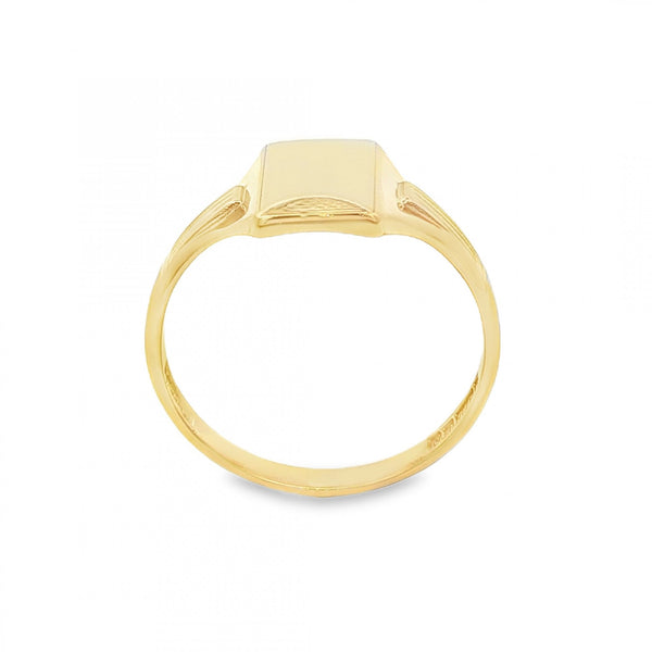 9ct Yellow Gold Rectangular Signet Ring - Size U½ - 11mm