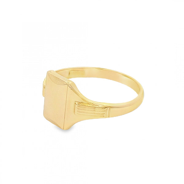 9ct Yellow Gold Rectangular Signet Ring - Size U½ - 11mm