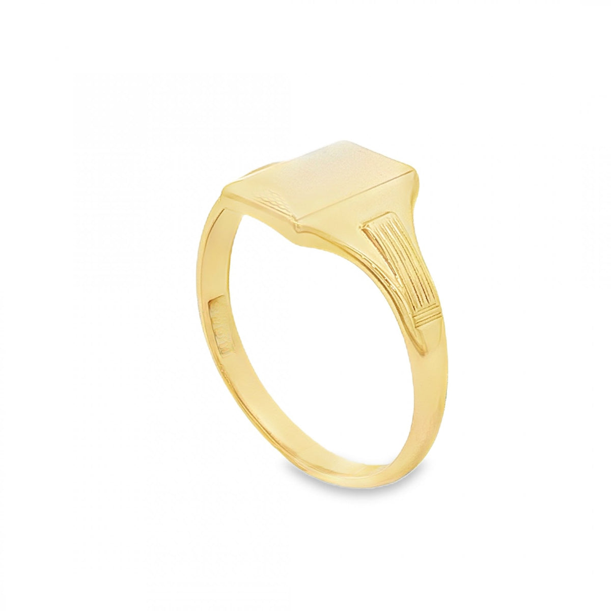 9ct Yellow Gold Rectangular Signet Ring - Size U½ - 11mm