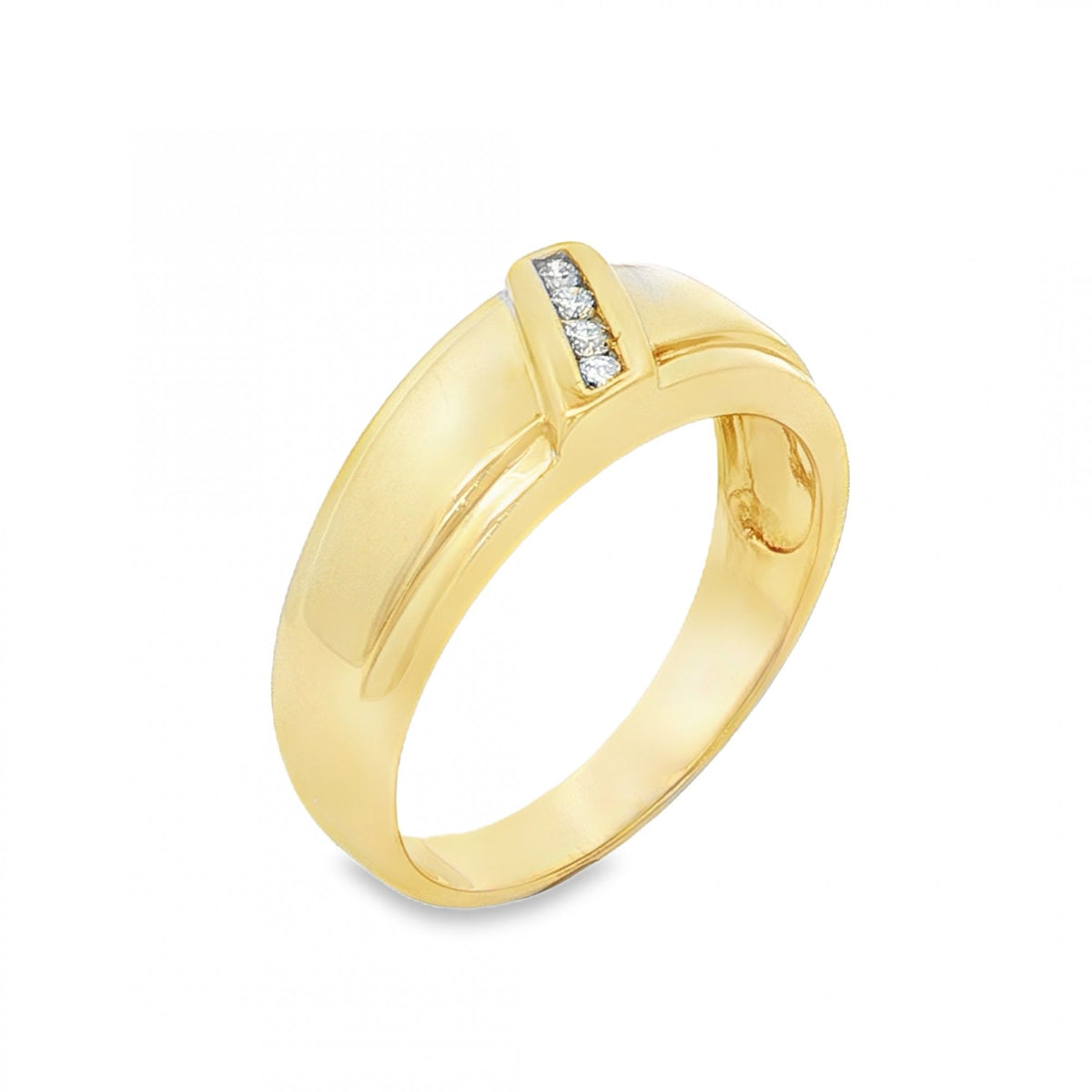 9ct Yellow Gold Diamond Graduated Ring - Size U - 8mm