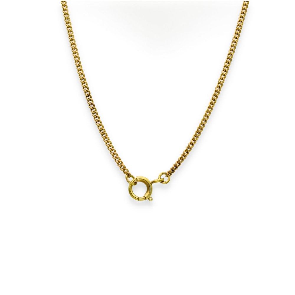 9ct Yellow Gold Garnet Collarette & Curb Chain - 16" - 3.20ct