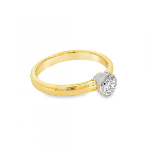 18ct Yellow Gold Diamond Engagement Ring - Size M½ - 0.33ct