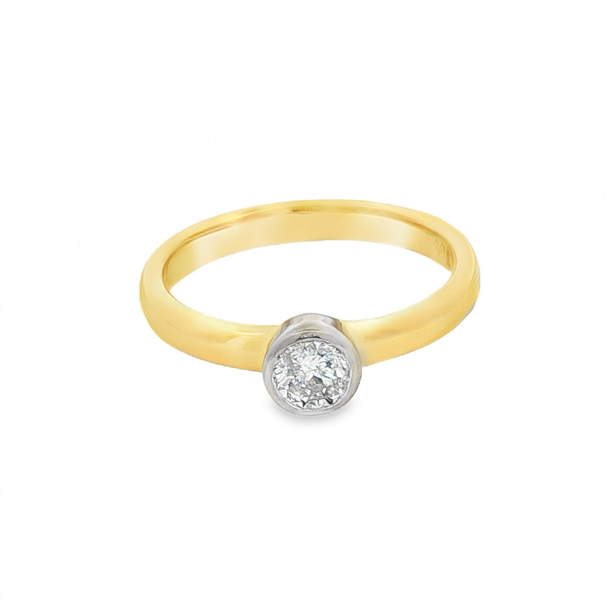 18ct Yellow Gold Diamond Engagement Ring - Size M½ - 0.33ct