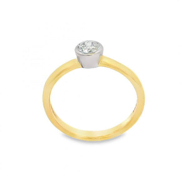 18ct Yellow Gold Diamond Engagement Ring - Size M½ - 0.33ct