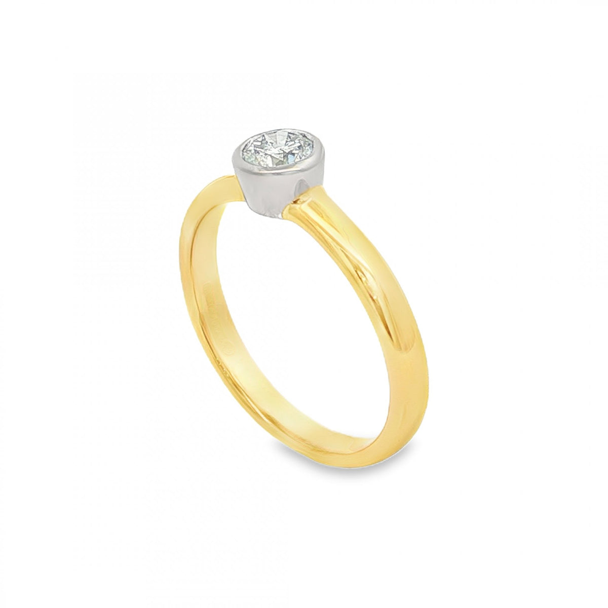 18ct Yellow Gold Diamond Engagement Ring - Size M½ - 0.33ct