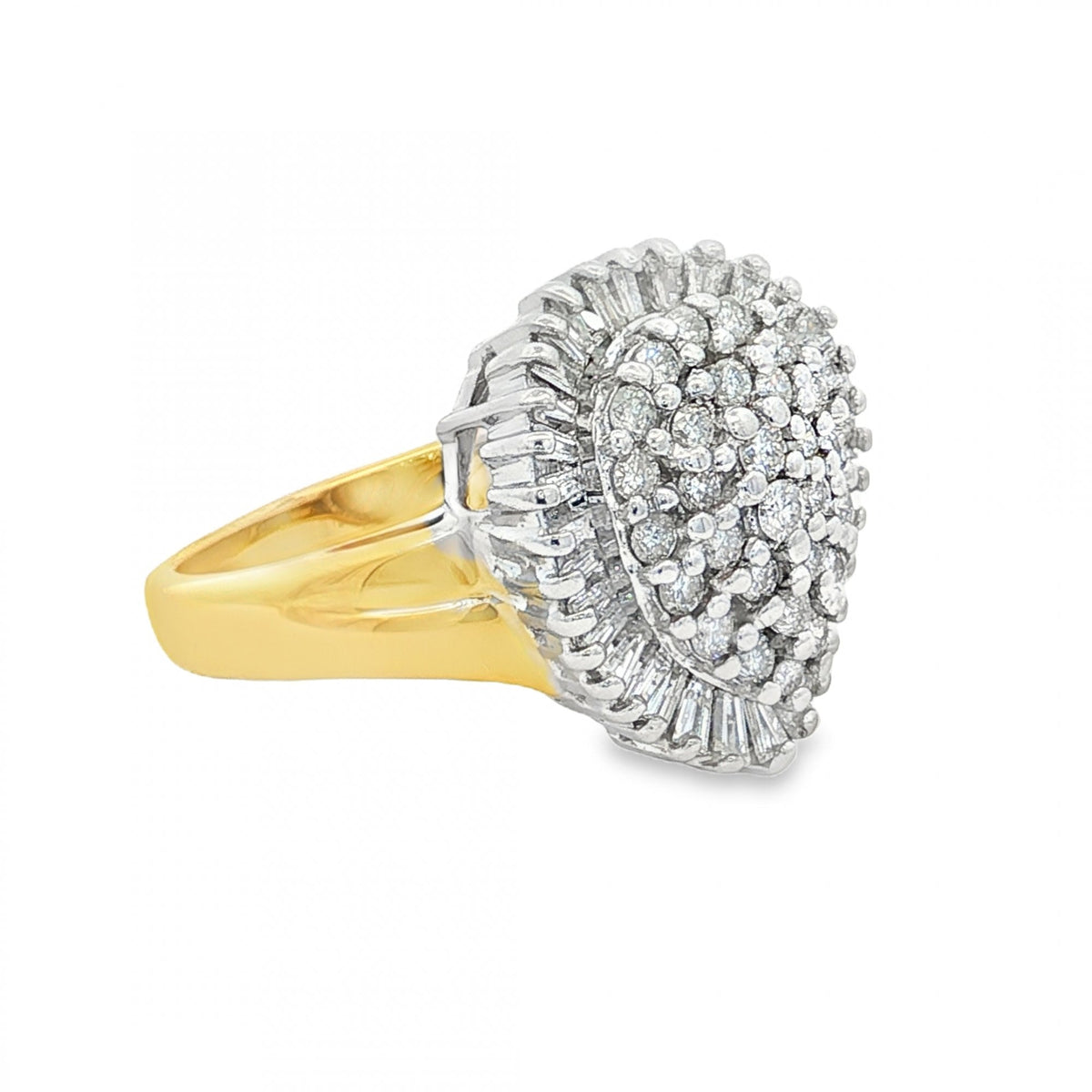 18ct Yellow Gold Diamond Pear Cluster Ring - Size O - 0.78ct