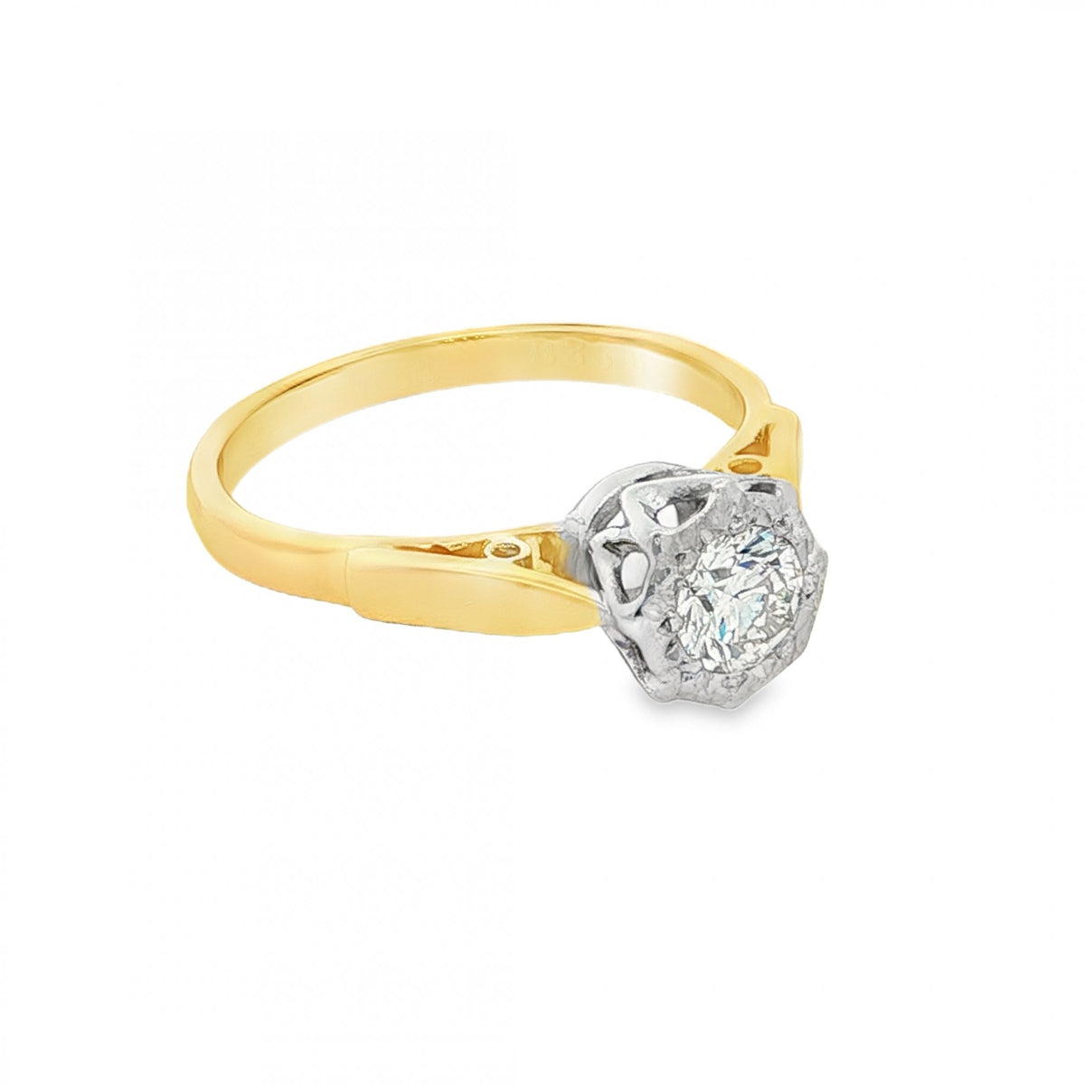 18ct Yellow Gold Illusion-Set Diamond Engagement Ring - 0.50ct