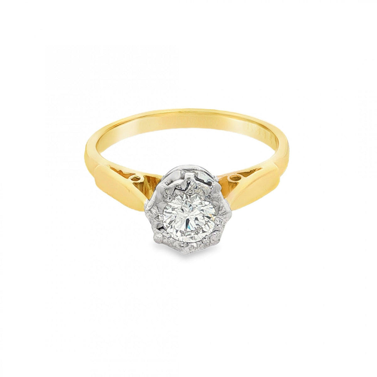 18ct Yellow Gold Illusion-Set Diamond Engagement Ring - 0.50ct