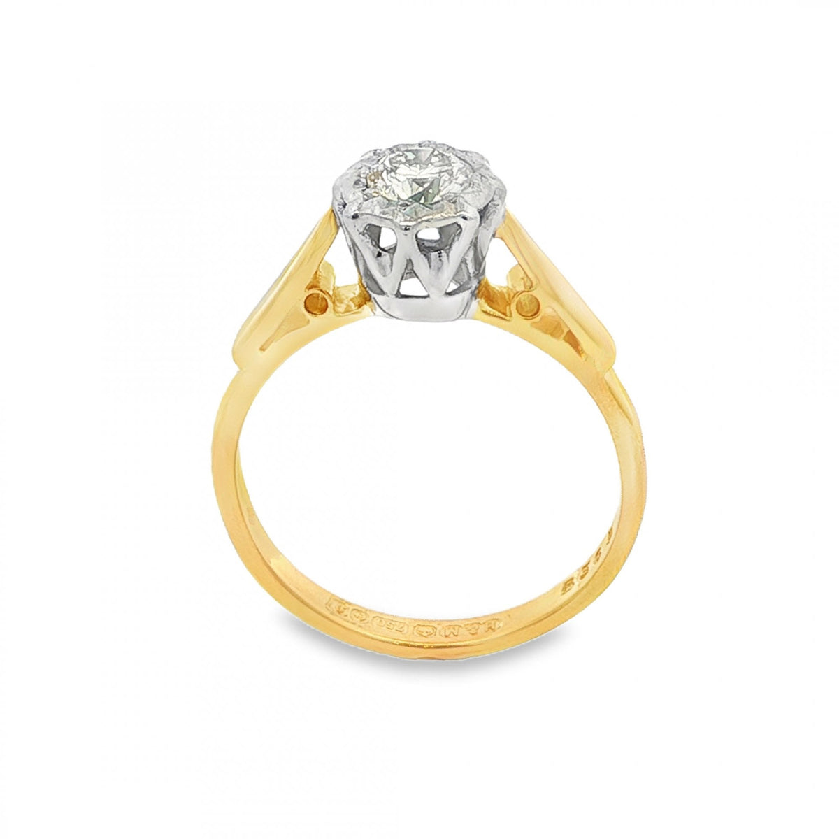 18ct Yellow Gold Illusion-Set Diamond Engagement Ring - 0.50ct