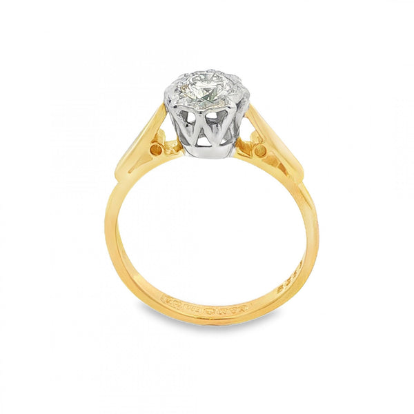 18ct Yellow Gold Illusion-Set Diamond Engagement Ring - 0.50ct