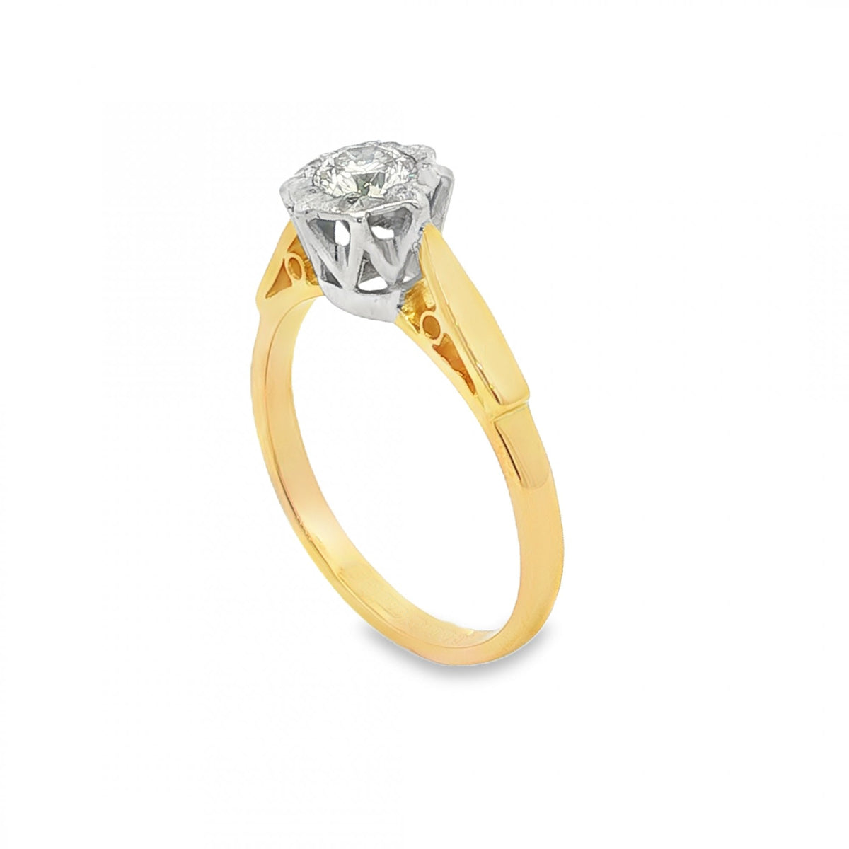 18ct Yellow Gold Illusion-Set Diamond Engagement Ring - 0.50ct