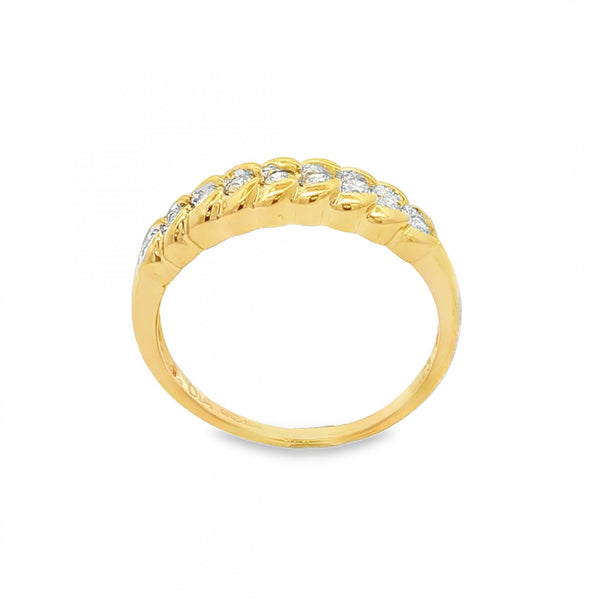 18ct Yellow Gold Diamond Half-Eternity Ring - Size O½ - 0.25ct