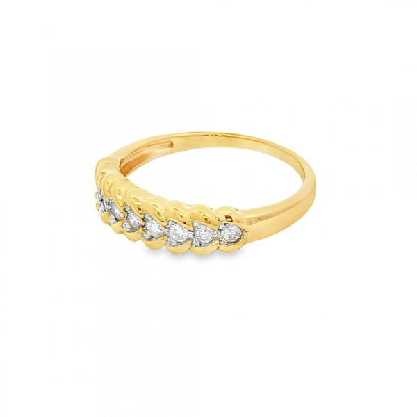 18ct Yellow Gold Diamond Half-Eternity Ring - Size O½ - 0.25ct