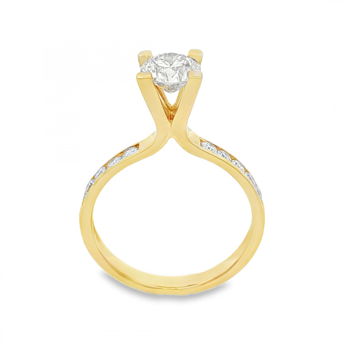 18ct Yellow Gold Diamond Engagement Ring - Size M - 1.17ct