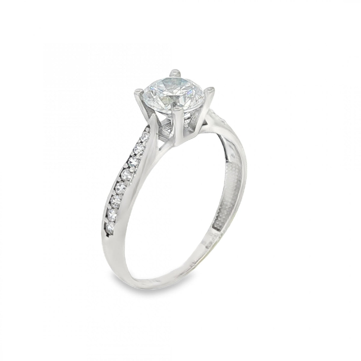 9ct Yellow Gold Cubic Zirconia Solitaire Ring - Size M - 1.6g