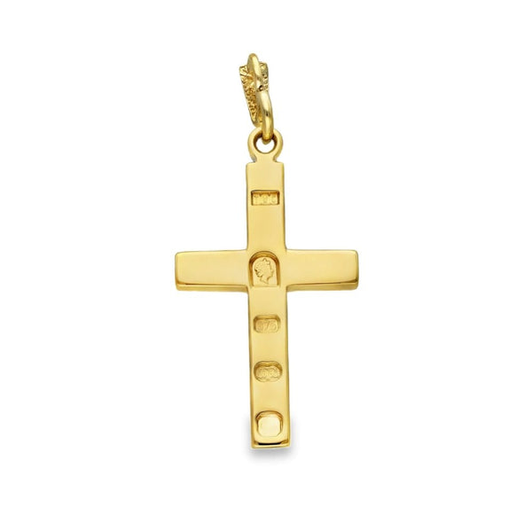 9ct Yellow Gold Block Cross Pendant - 33x18x3mm - 5.5g