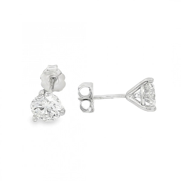 18ct White Gold Diamond Stud Earrings - 6x6mm - 1.50ct