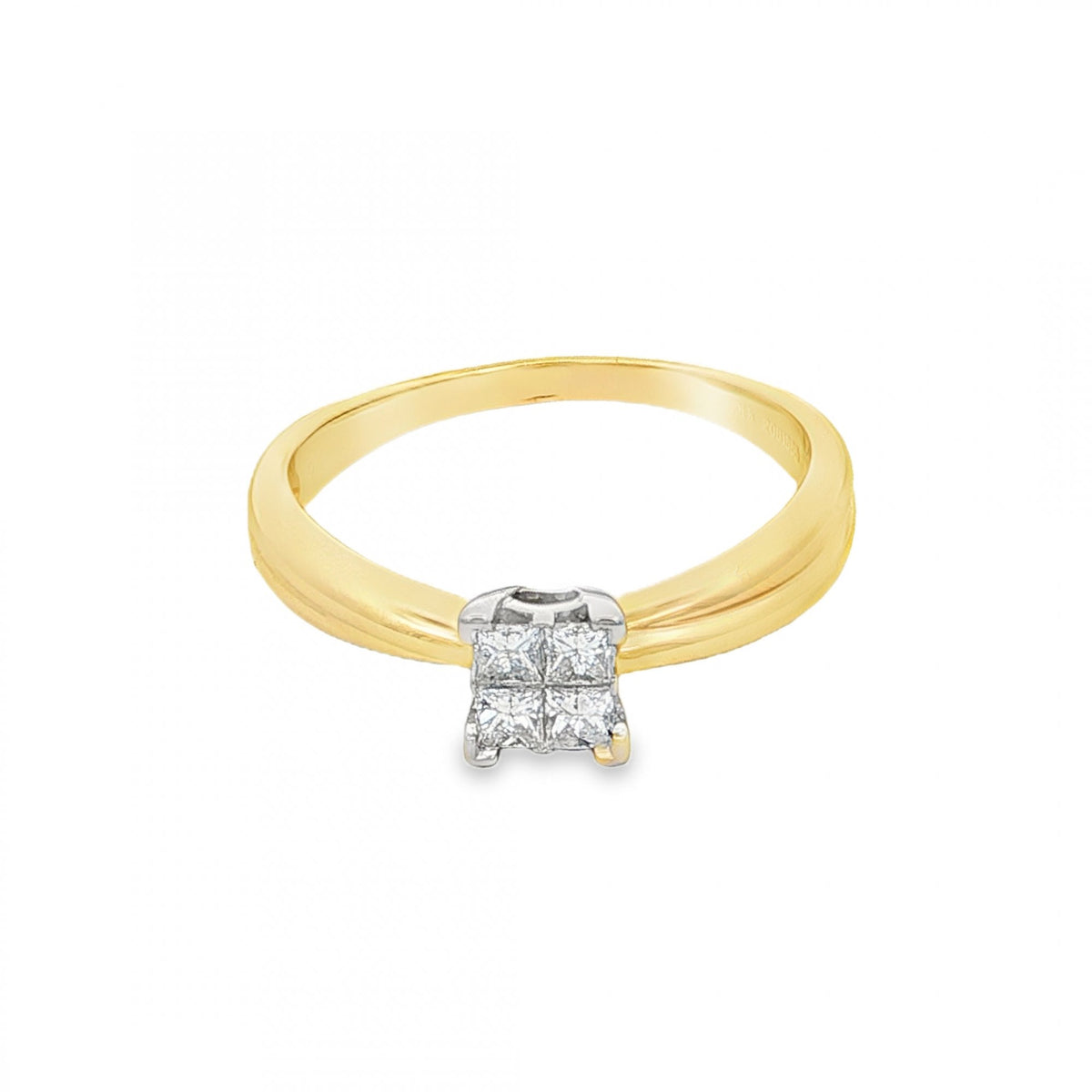 9ct Yellow Gold Diamond Engagement Ring - Size Q - 0.30ct