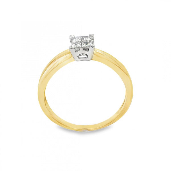 9ct Yellow Gold Diamond Engagement Ring - Size Q - 0.30ct