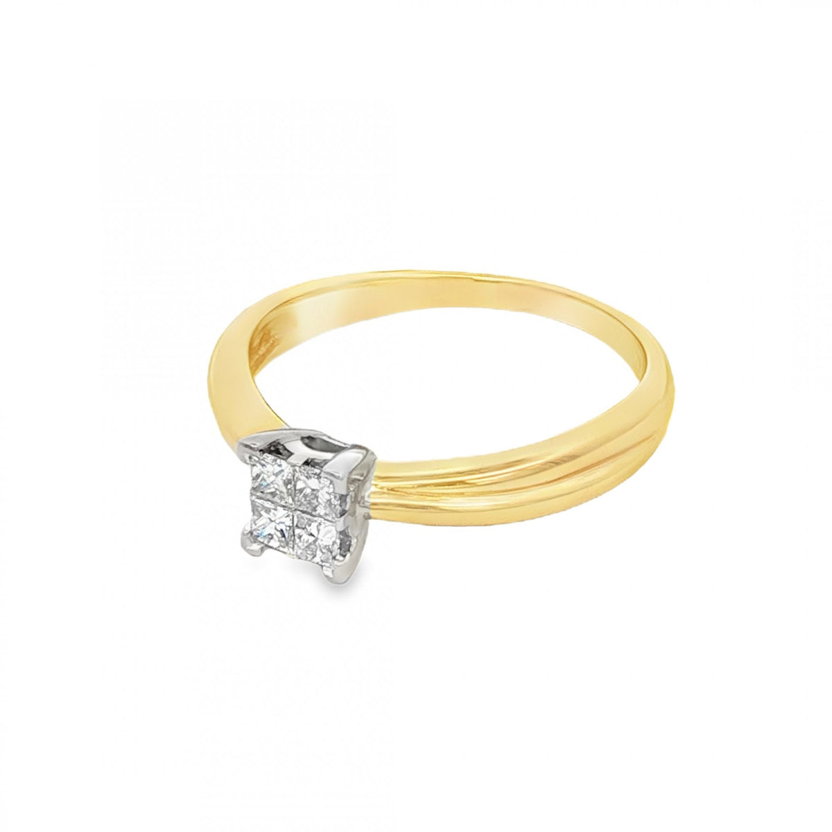 9ct Yellow Gold Diamond Engagement Ring - Size Q - 0.30ct