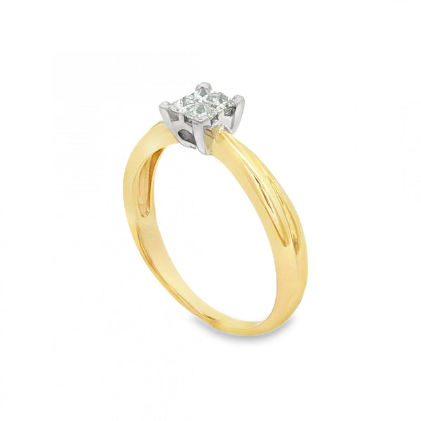 9ct Yellow Gold Diamond Engagement Ring - Size Q - 0.30ct