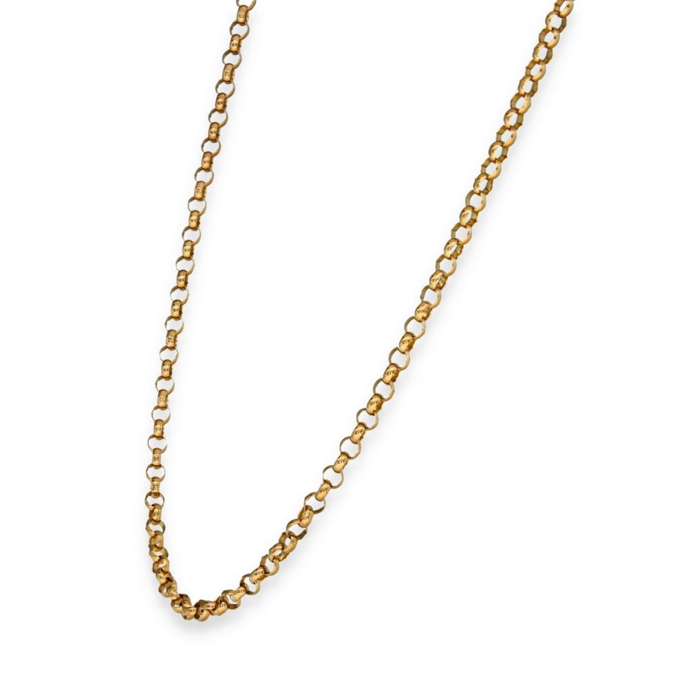 9ct Yellow Gold Round Belcher Chain - 20" - 7.6g