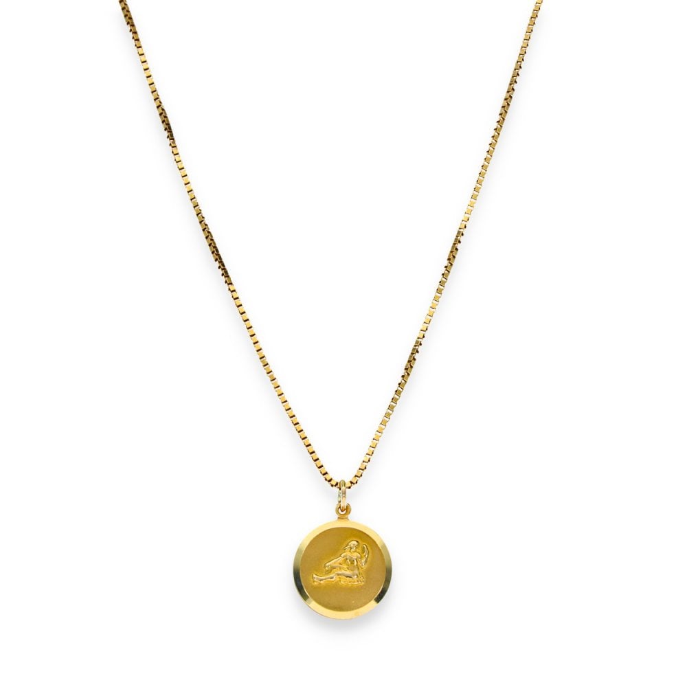 9ct Yellow Gold Round Virgo Pendant & Necklace - 18" - 4.9g