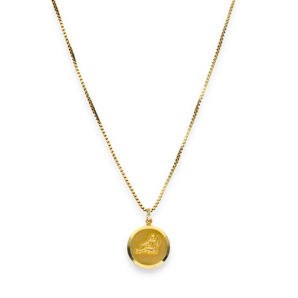9ct Yellow Gold Round Virgo Pendant & Necklace - 18" - 4.9g