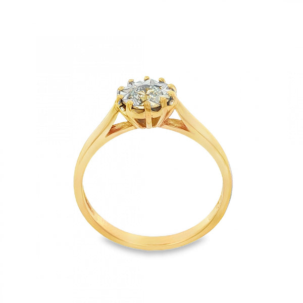 18ct Yellow Gold Diamond Engagement Ring - Size P - 0.30ct