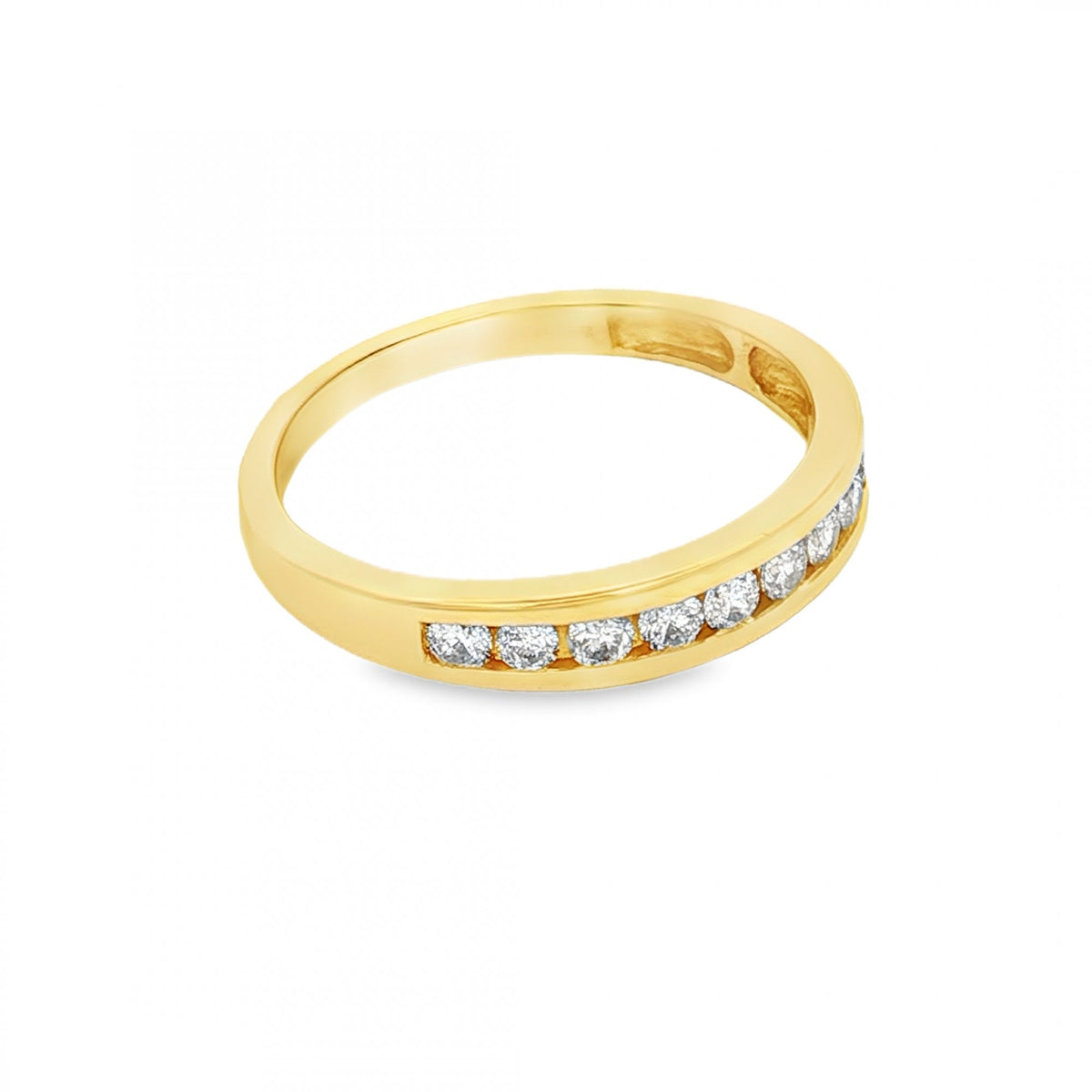 18ct Yellow Gold Graduated Diamond Half-Eternity Ring - 0.50ct