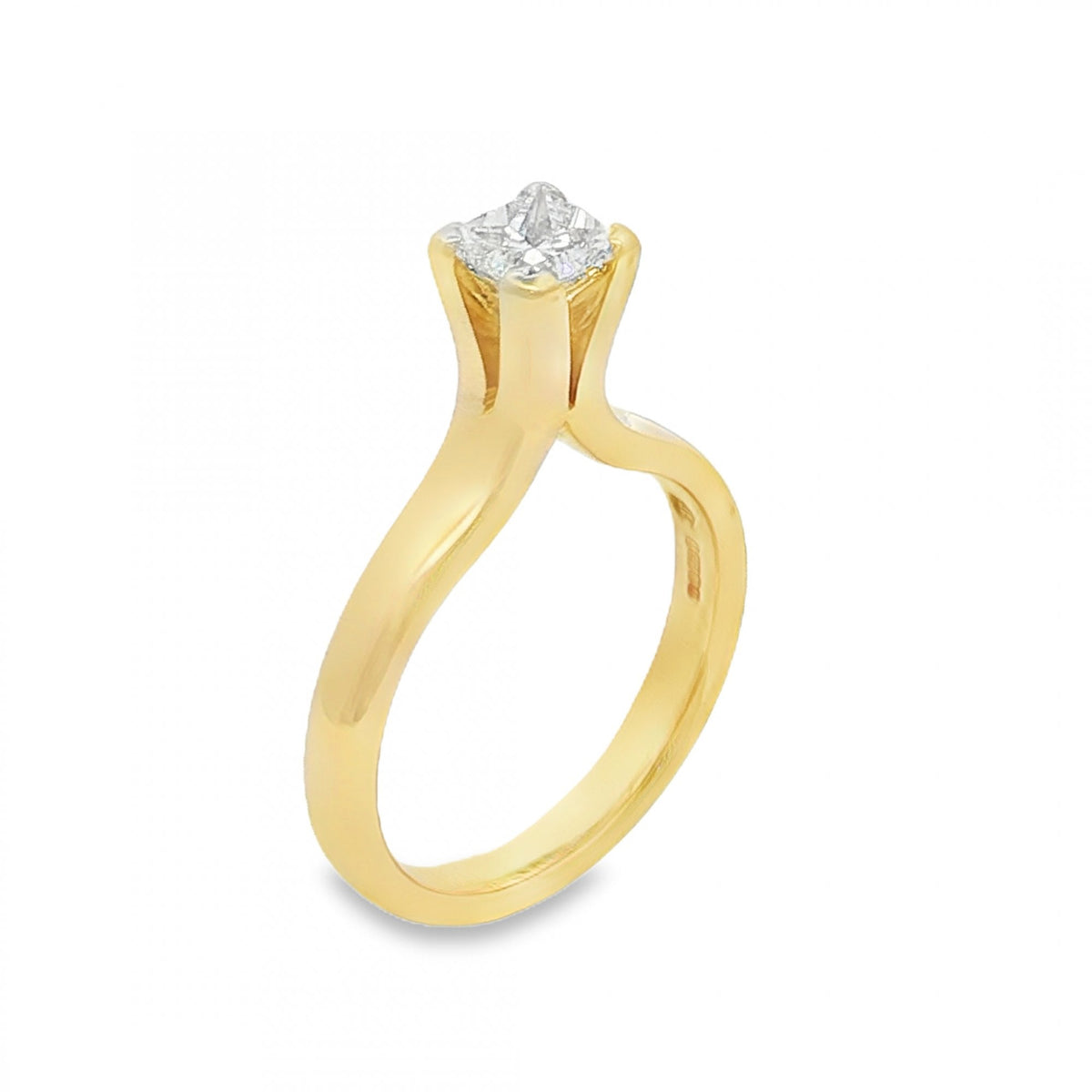18ct Yellow Gold Princess Diamond Engagement Ring - 0.74ct