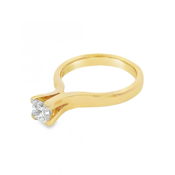 18ct Yellow Gold Princess Diamond Engagement Ring - 0.74ct