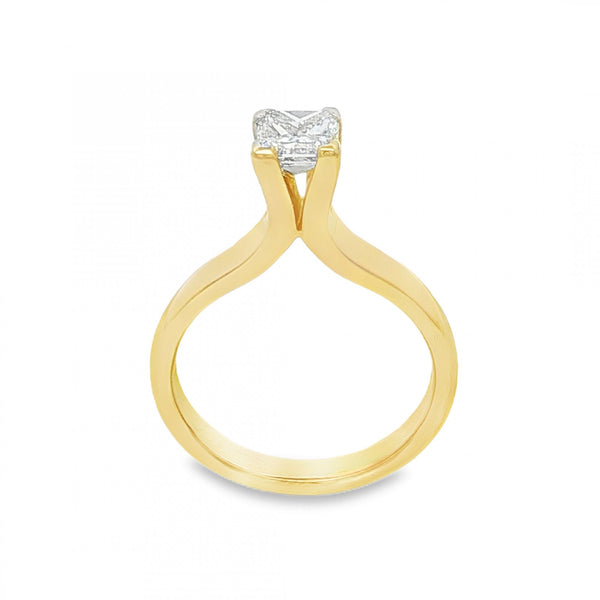 18ct Yellow Gold Princess Diamond Engagement Ring - 0.74ct