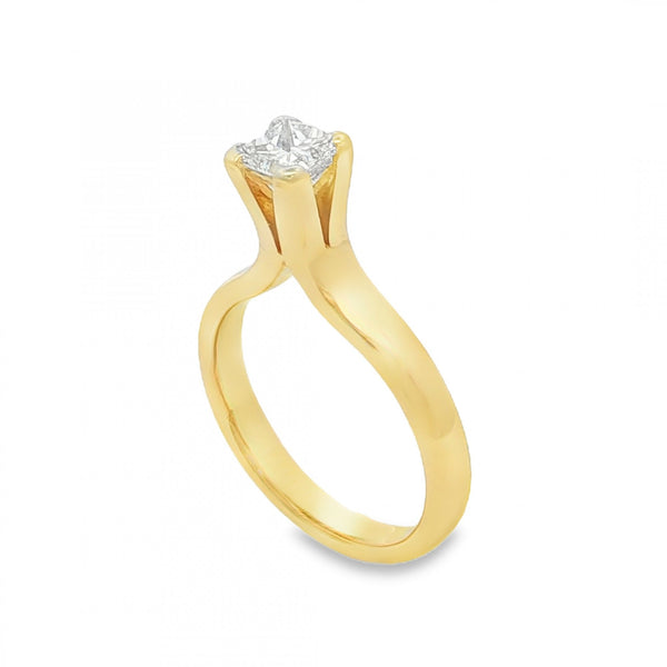 18ct Yellow Gold Princess Diamond Engagement Ring - 0.74ct