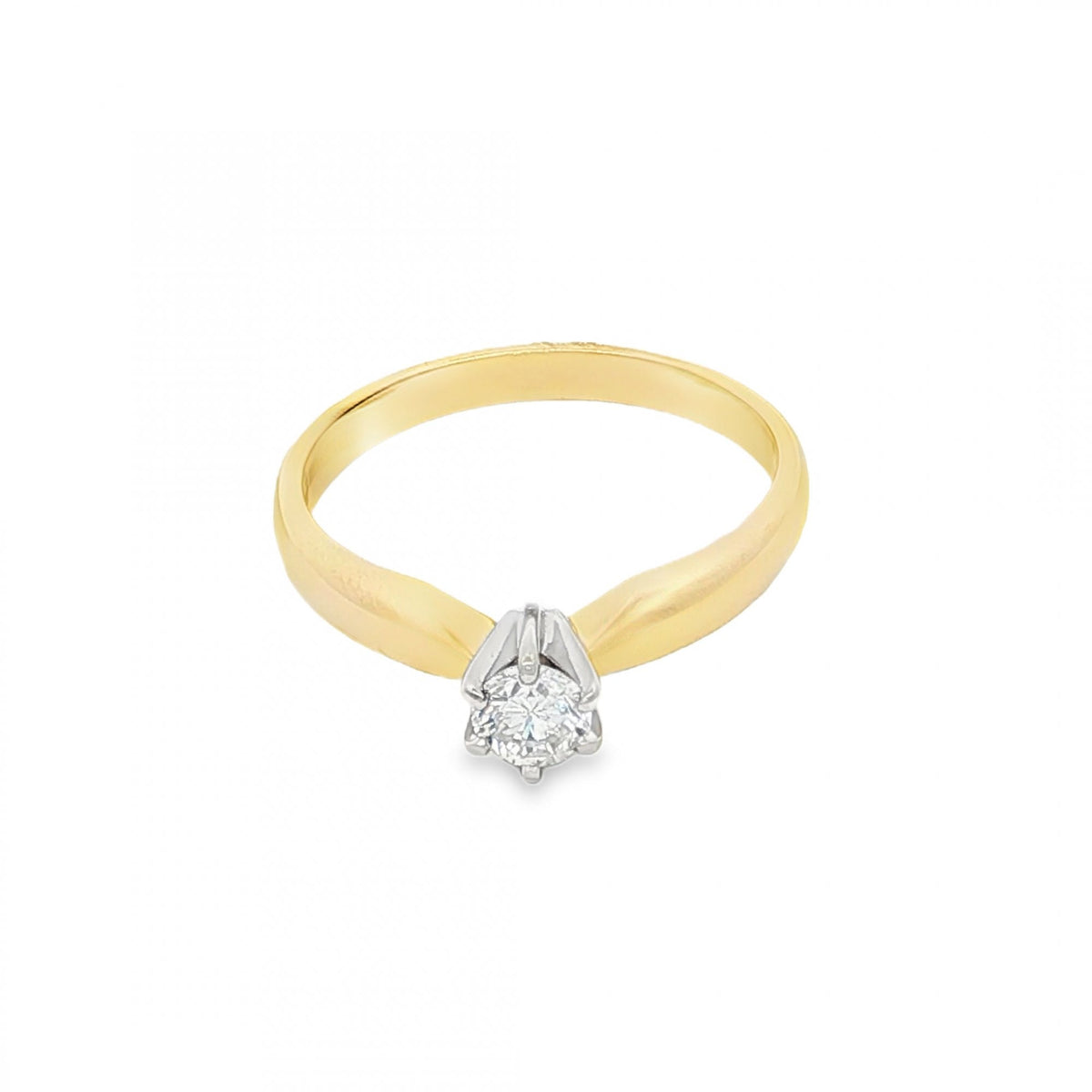18ct Yellow Gold Diamond Engagement Ring - Size L½ - 0.25ct