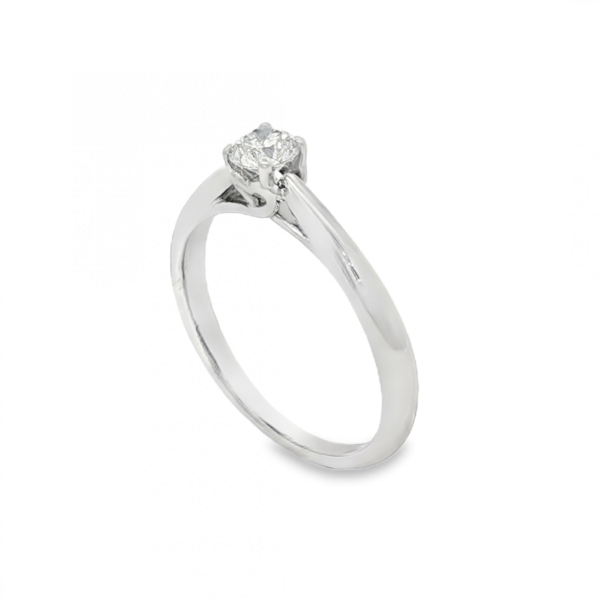 9ct White Gold Diamond Engagement Ring - Size M½ - 0.33ct