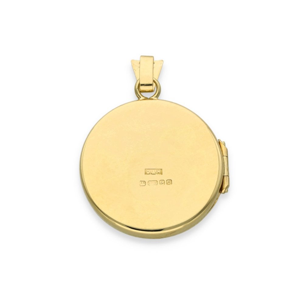 9ct Yellow Gold Round Flower Locket - 21x24x4mm - 3.1g