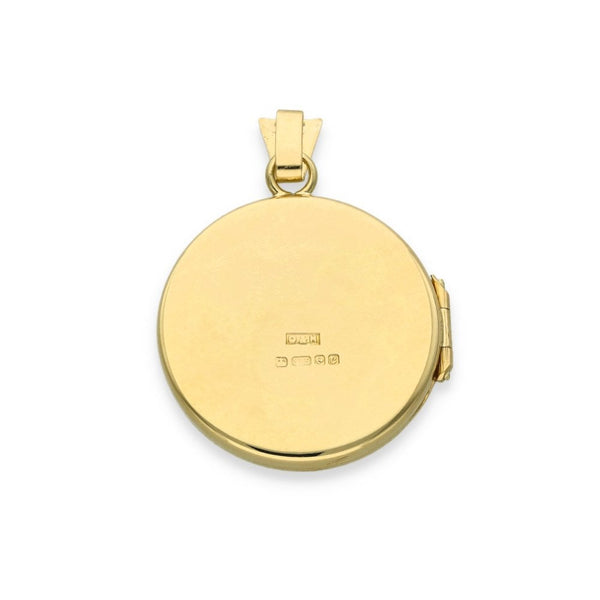 9ct Yellow Gold Round Flower Locket - 21x24x4mm - 3.1g