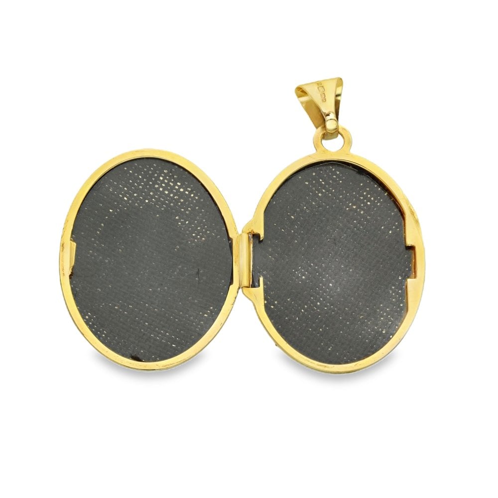9ct Yellow Gold Oval Cupid Locket - 17x24x6mm - 1.5g