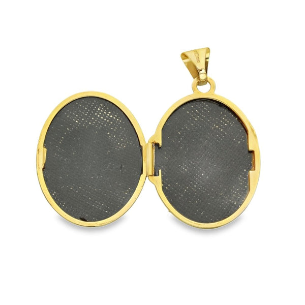 9ct Yellow Gold Oval Cupid Locket - 17x24x6mm - 1.5g