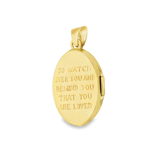 9ct Yellow Gold Oval Cupid Locket - 17x24x6mm - 1.5g