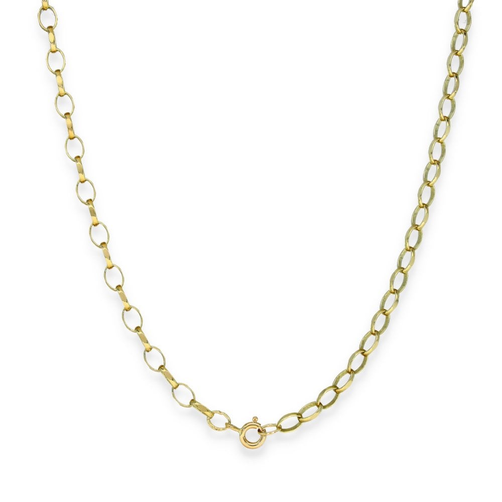 9ct Yellow Gold Oval Belcher Chain - 20" - 7.2g
