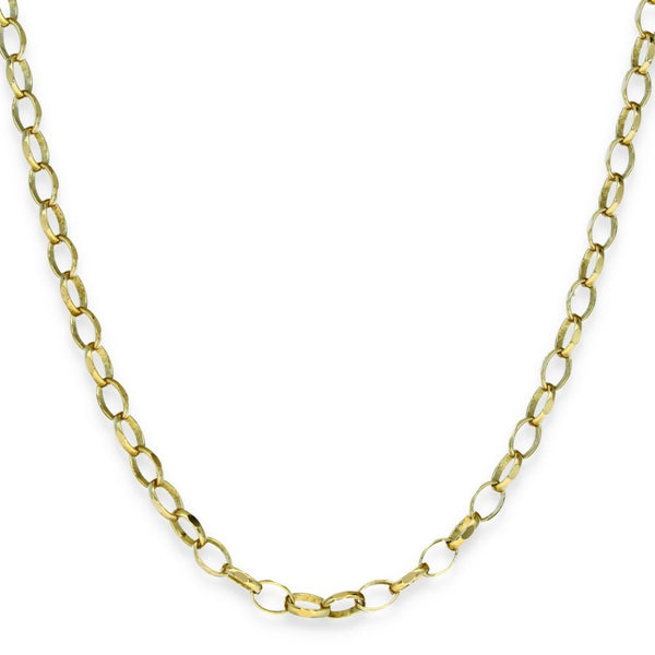 9ct Yellow Gold Oval Belcher Chain - 20" - 7.2g