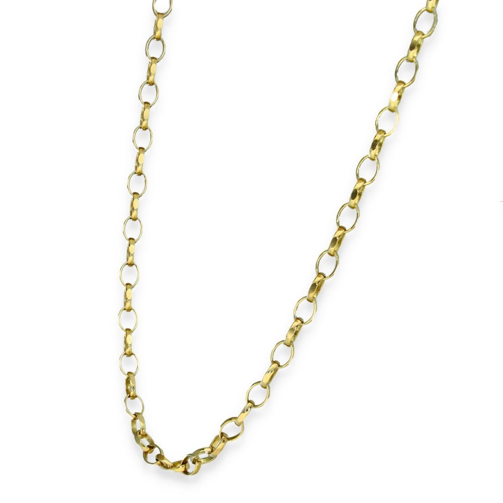 9ct Yellow Gold Oval Belcher Chain - 20" - 7.2g