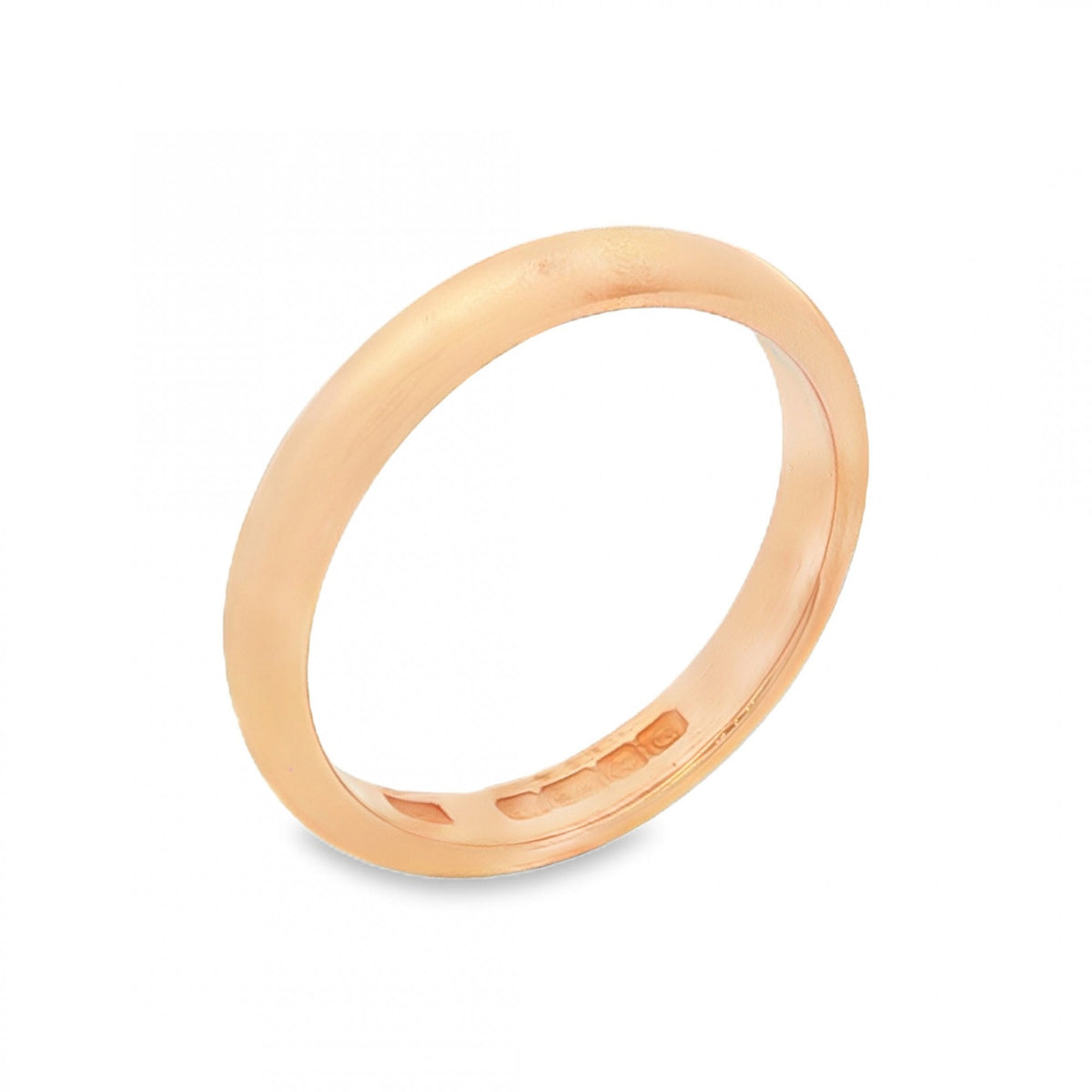 22ct Yellow Gold D-Shape Wedding Band - Size R - 3mm