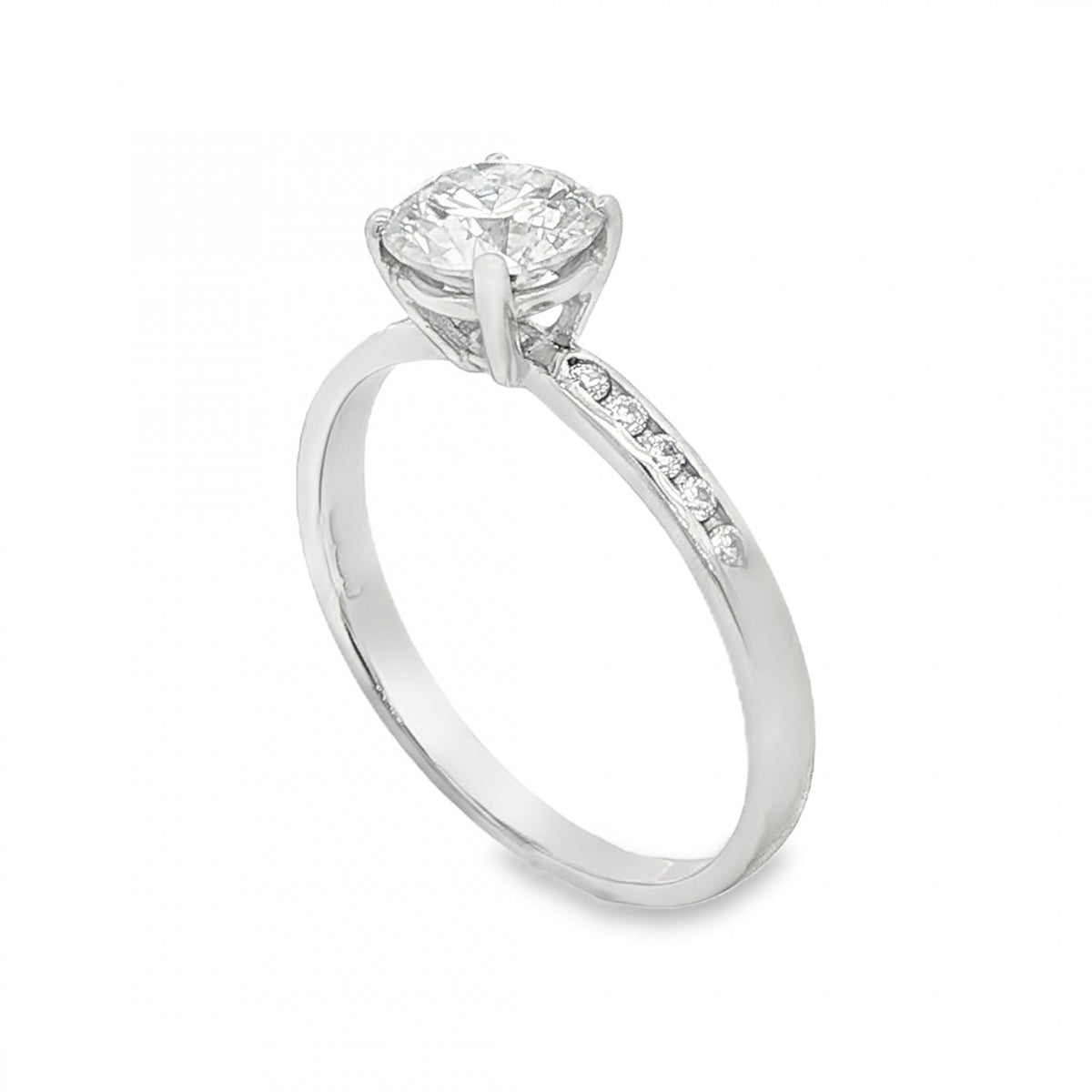 9ct Yellow Gold CZ Solitaire Ring - Size O - 2.1g