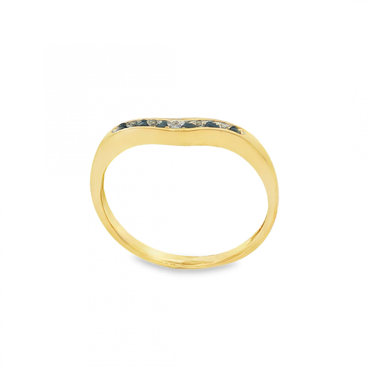 9ct Yellow Gold Sapphire & Diamond Enhancer Ring -Size M½ -1.5mm