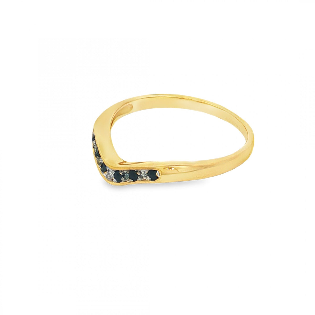 9ct Yellow Gold Sapphire & Diamond Enhancer Ring -Size M½ -1.5mm